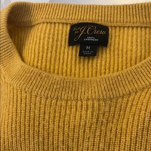 J. Crew Men's Mustard Cashmere Crewneck Sweater